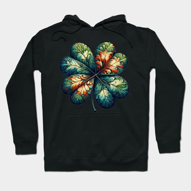 Artful Clover Leaves Hoodie by athirdcreatives